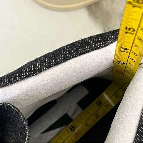 P448 Rail Dark Destructed Denim Hi-Top Sneakers in Black Size 7 NEW - Picture 12 of 14